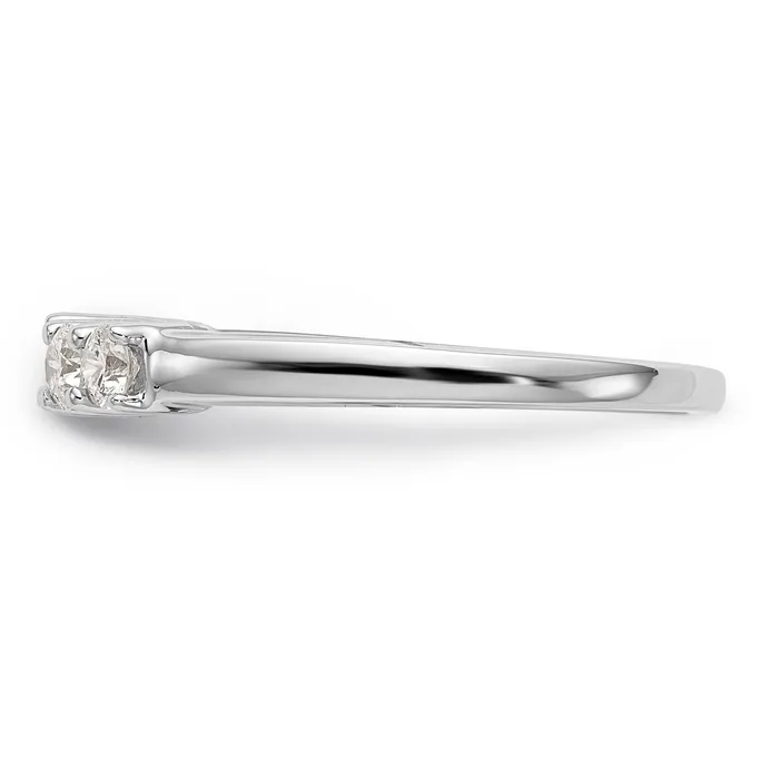Goldiacom Rings 14K White Gold 5 Stone Diamond Peg Set Engagement Ring