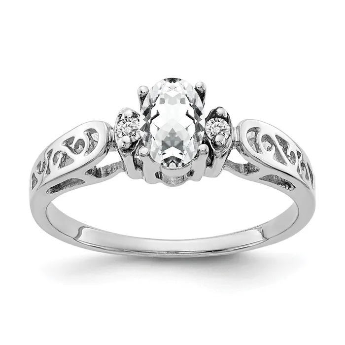 Goldiacom Rings 14k White Gold 6x4mm Oval Cubic Zirconia AAA Real Diamond ring Goldiacom Rings 14k White Gold 6x4mm Oval Cubic Zirconia AAA Real Diamond ring