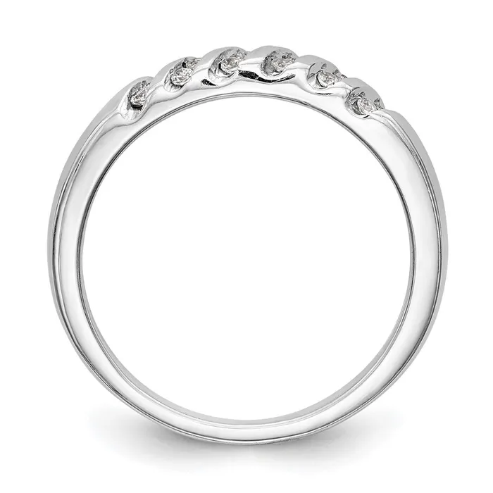 Goldiacom Rings 14K White Gold Complete Real Diamond Trio Ladies Wedding Band