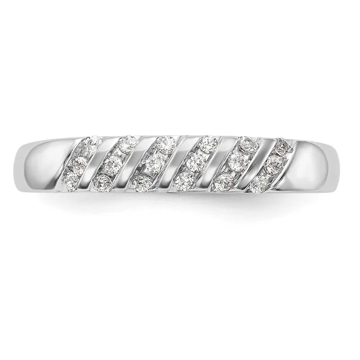 Goldiacom Rings 14K White Gold Complete Real Diamond Trio Ladies Wedding Band