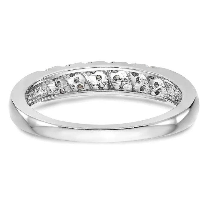 Goldiacom Rings 14K White Gold Complete Real Diamond Trio Ladies Wedding Band