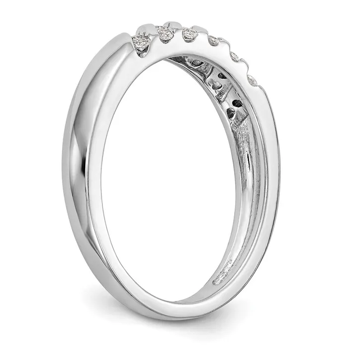 Goldiacom Rings 14K White Gold Complete Real Diamond Trio Ladies Wedding Band