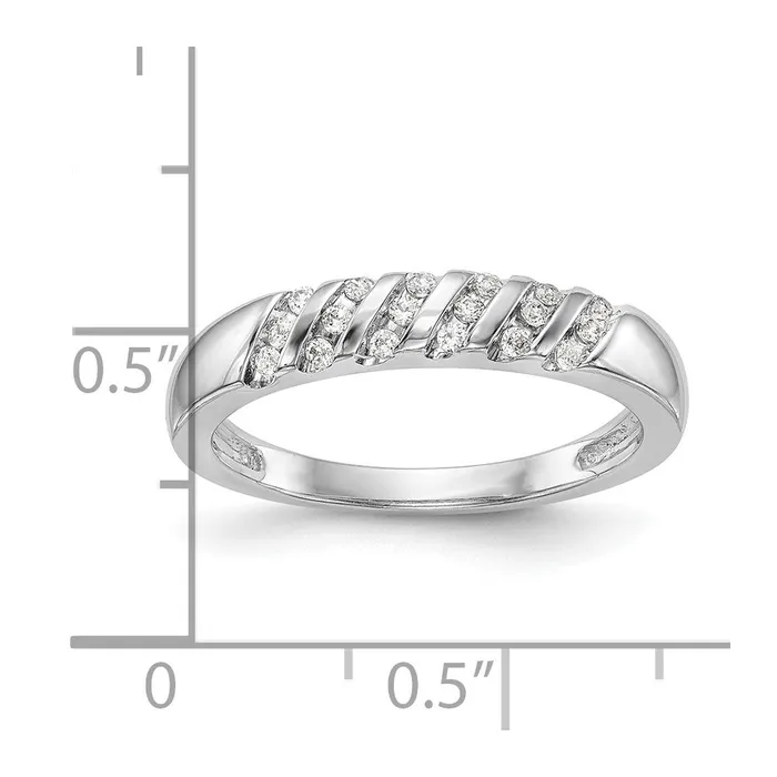 Goldiacom Rings 14K White Gold Complete Real Diamond Trio Ladies Wedding Band