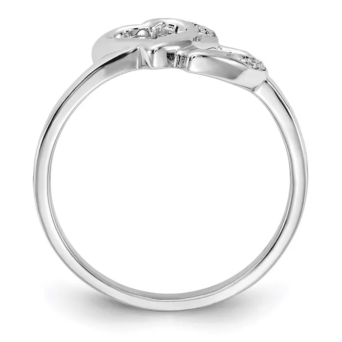 Goldiacom Rings 14k White Gold VS Real Diamond heart ring