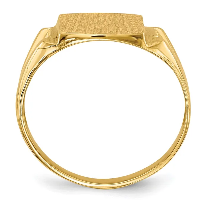 Goldiacom Rings 14K Yellow Gold 120x110mm Open Back AA Real Diamond Mens Signet Ring