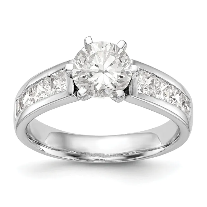 Goldiacom Rings 14kw Peg Set Simulated Diamond Engagement Ring