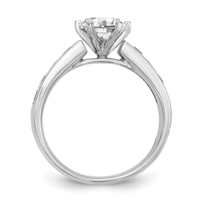 Goldiacom Rings 14kw Peg Set Simulated Diamond Engagement Ring