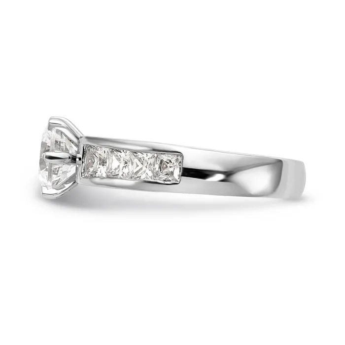 Goldiacom Rings 14kw Peg Set Simulated Diamond Engagement Ring