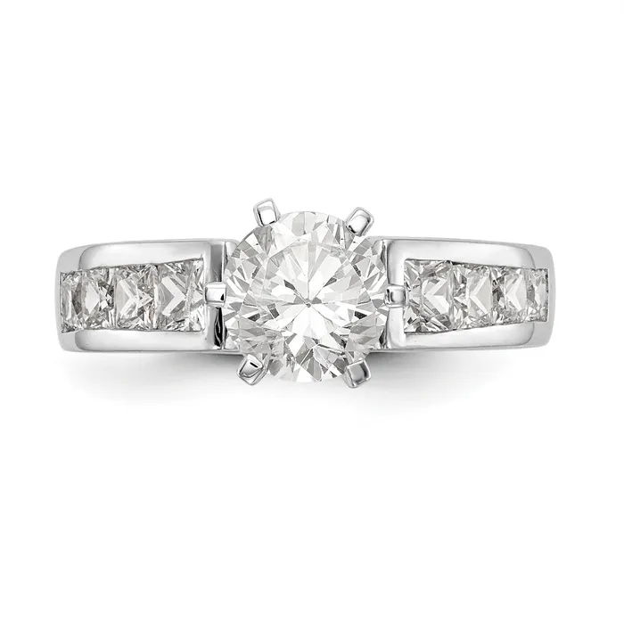 Goldiacom Rings 14kw Peg Set Simulated Diamond Engagement Ring