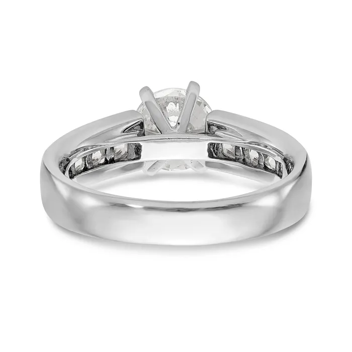 Goldiacom Rings 14kw Peg Set Simulated Diamond Engagement Ring