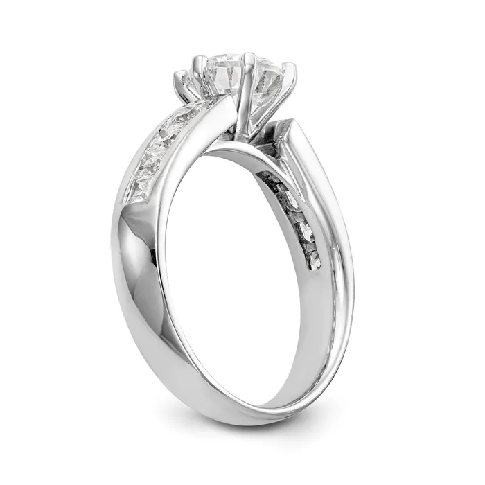 Goldiacom Rings 14kw Peg Set Simulated Diamond Engagement Ring