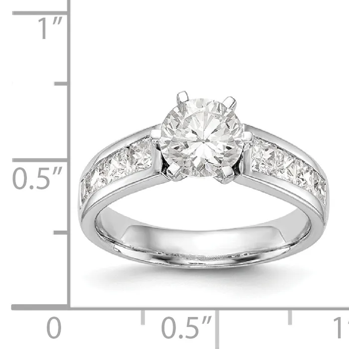 Goldiacom Rings 14kw Peg Set Simulated Diamond Engagement Ring