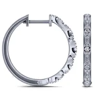 Goldia Earrings 033 CT TW Composite Diamond Scallop Edge Hoop Earrings in Sterling Silver Goldia Earrings 033 CT TW Composite Diamond Scallop Edge Hoop Earrings in Sterling Silver