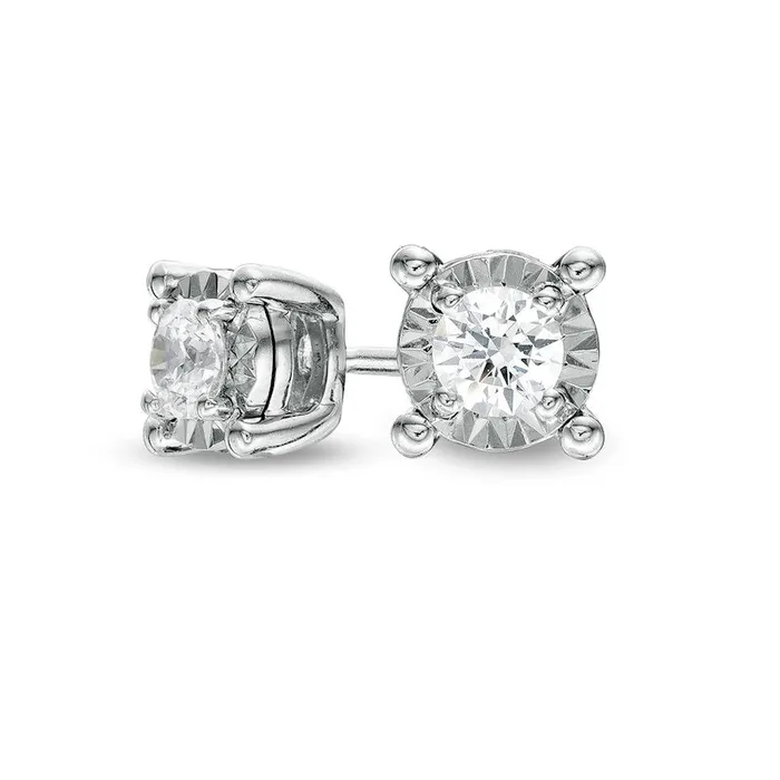 Goldia Earrings 033 CT TW Diamond Solitaire Stud Earrings in Sterling Silver Goldia Earrings 033 CT TW Diamond Solitaire Stud Earrings in Sterling Silver