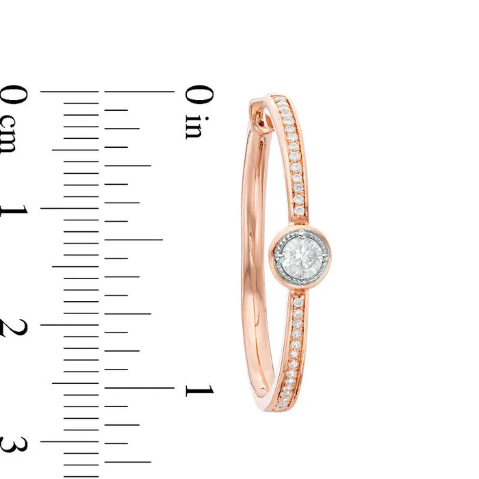 Goldia Earrings 075 CT TW Diamond Hoop Earrings in 10K Rose Gold Goldia Earrings 075 CT TW Diamond Hoop Earrings in 10K Rose Gold