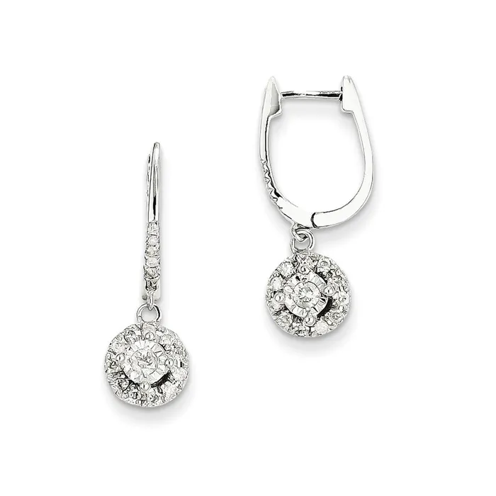 Goldia Earrings 14k White Gold 035ct Dia Round Dangle Hinged Hoop Earrings Goldia Earrings 14k White Gold 035ct Dia Round Dangle Hinged Hoop Earrings