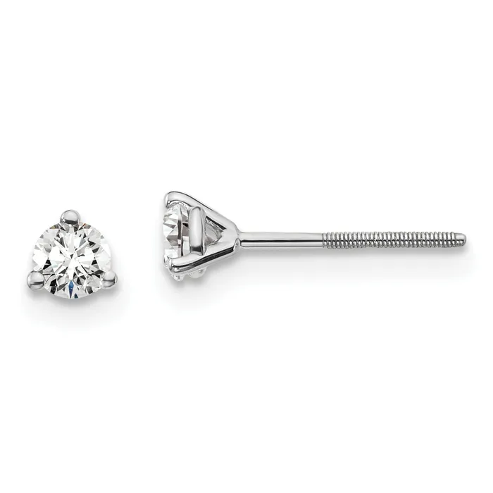 Goldia Earrings 14k White Gold 14 ctw Certified Lab Grown Diamond VSSI G Round 3 Prong Heavy Wt Screwback Stud Earrings Goldia Earrings 14k White Gold 14 ctw Certified Lab Grown Diamond VSSI G Round 3 Prong Heavy Wt Screwback Stud Earrings