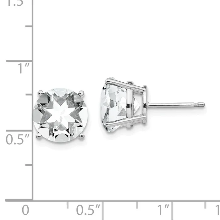 Goldia Earrings 14k White Gold 10mm Cubic Zirconia Earrings
