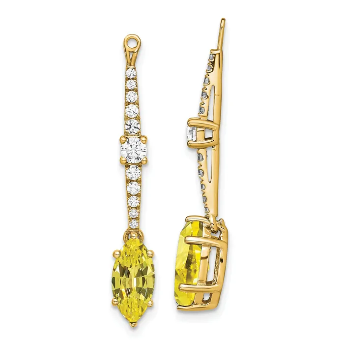 Goldia Earrings 14k Yellow Gold Lab Grown VSSI G Diamond Created Sapphire Earring Jackets Goldia Earrings 14k Yellow Gold Lab Grown VSSI G Diamond Created Sapphire Earring Jackets