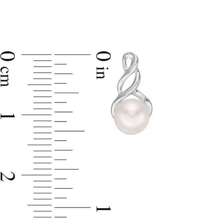 Goldia Earrings 60mm Cultured Freshwater Pearl Cascading Drop Earrings in 10K White Gold Goldia Earrings 60mm Cultured Freshwater Pearl Cascading Drop Earrings in 10K White Gold