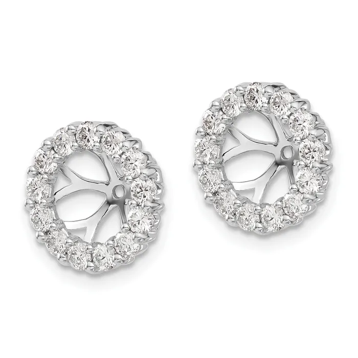 Goldia Earrings Solid 14k White Gold Simulated CZ Earring JacKets