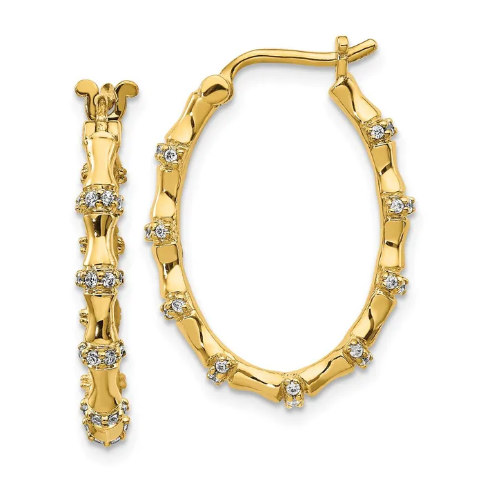 Goldia Earrings Solid 14k Yellow Gold Simulated CZ Fancy Earrings