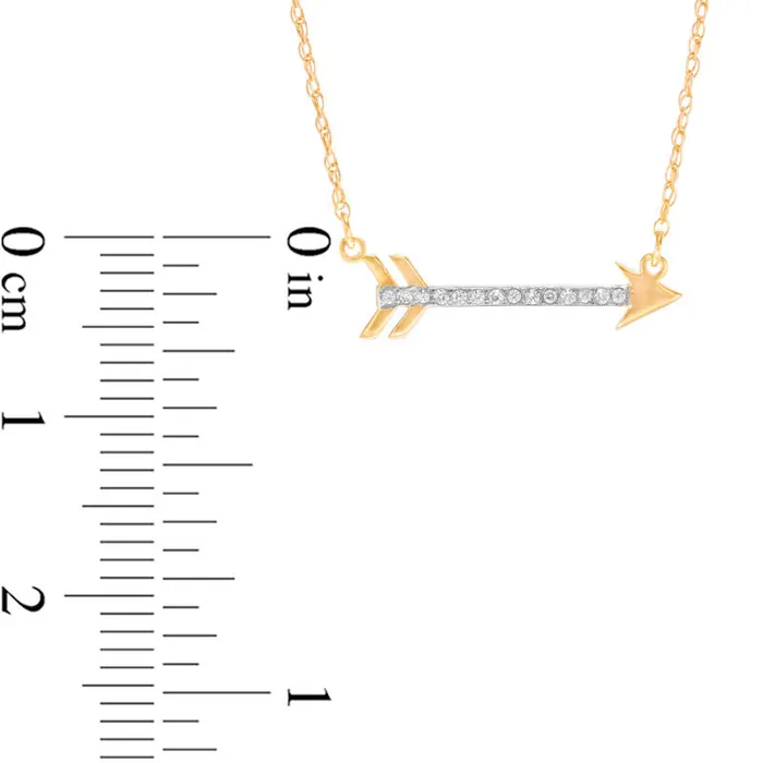 Goldia Necklaces 005 CT TW Natural Diamond LaserCut Sideways Arrow Necklace in 10K Yellow Gold Goldia Necklaces 005 CT TW Natural Diamond LaserCut Sideways Arrow Necklace in 10K Yellow Gold
