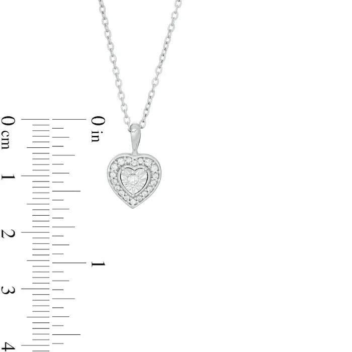 Goldia Necklaces 013 CT TW Natural Diamond Frame Heart Pendant in Sterling Silver Goldia Necklaces 013 CT TW Natural Diamond Frame Heart Pendant in Sterling Silver