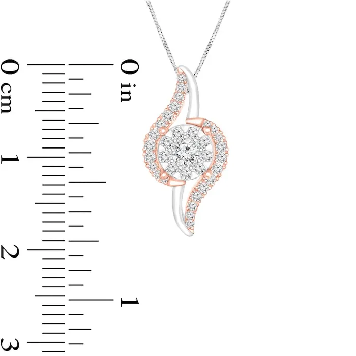 Goldia Necklaces 033 CT TW Composite Natural Diamond Flame Pendant in 10K TwoTone Gold Goldia Necklaces 033 CT TW Composite Natural Diamond Flame Pendant in 10K TwoTone Gold