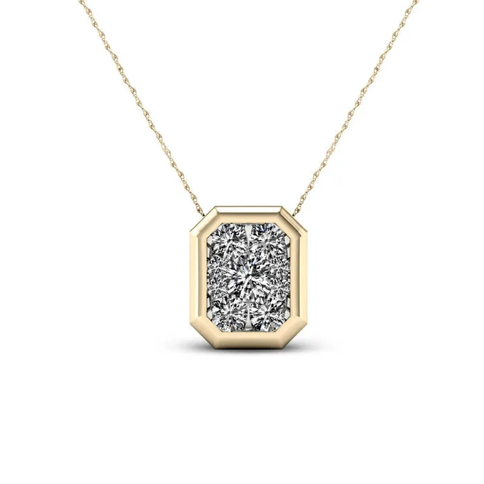 Goldia Necklaces 033 CT TW Natural Diamond Octagon Frame Pendant in 10K Yellow Gold Goldia Necklaces 033 CT TW Natural Diamond Octagon Frame Pendant in 10K Yellow Gold
