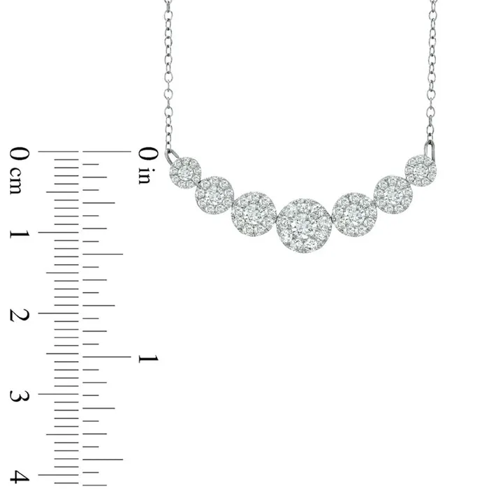 Goldia Necklaces 1 CT TW Natural Diamond Seven Stone Frame Necklace in 10K White Gold Goldia Necklaces 1 CT TW Natural Diamond Seven Stone Frame Necklace in 10K White Gold
