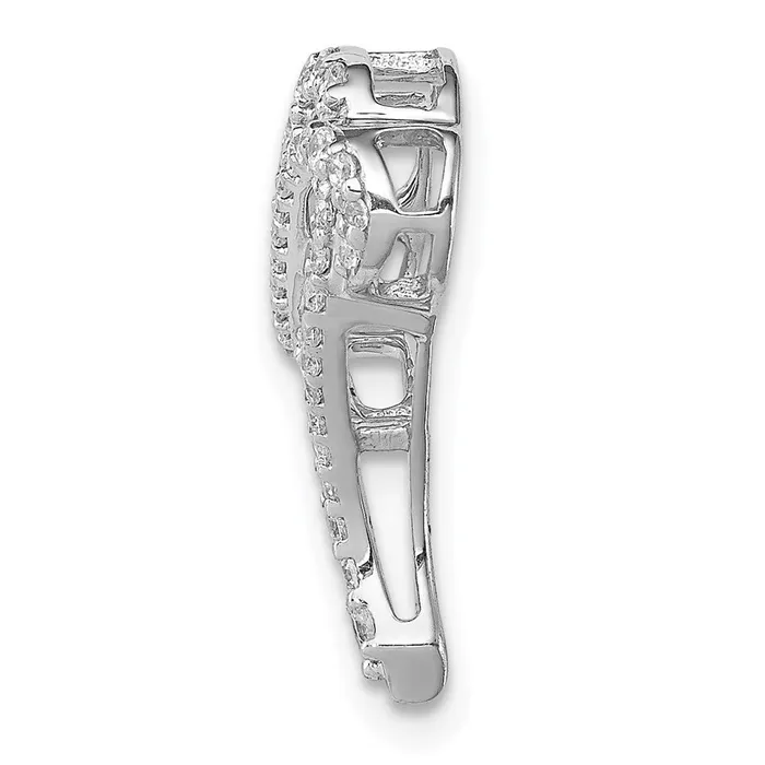 Goldia Necklaces 14k White Gold 13ct Real Diamond Infinity u0026 Heart Chain Slide