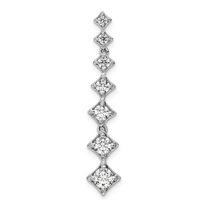 Goldia Necklaces 14k White Gold 1 Ct Lab Grown Diamond VSSI G Seven Stone Bar Chain Slide Pendant Goldia Necklaces 14k White Gold 1 Ct Lab Grown Diamond VSSI G Seven Stone Bar Chain Slide Pendant