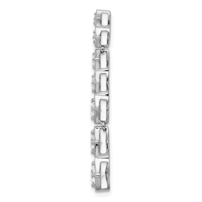 Goldia Necklaces 14k White Gold 1 Ct Lab Grown Diamond VSSI G Seven Stone Bar Chain Slide Pendant