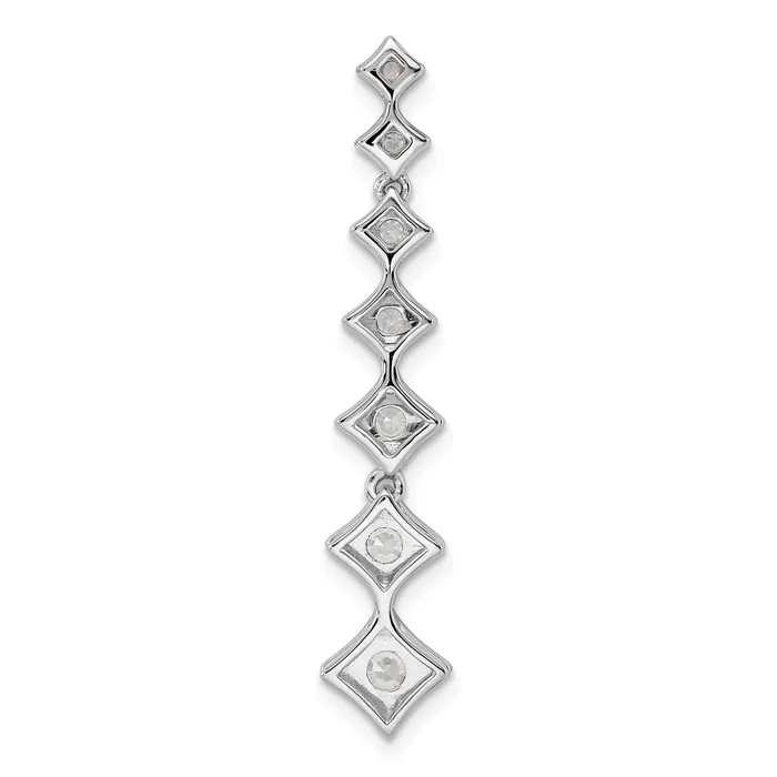 Goldia Necklaces 14k White Gold 1 Ct Lab Grown Diamond VSSI G Seven Stone Bar Chain Slide Pendant