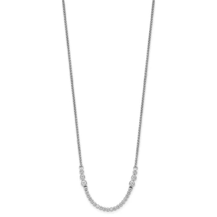 Goldia Necklaces 14k White Gold 58 Ct Lab Grown Diamond VSSI G Adjustable up to 24 inch Tennis Style Bolo Necklace