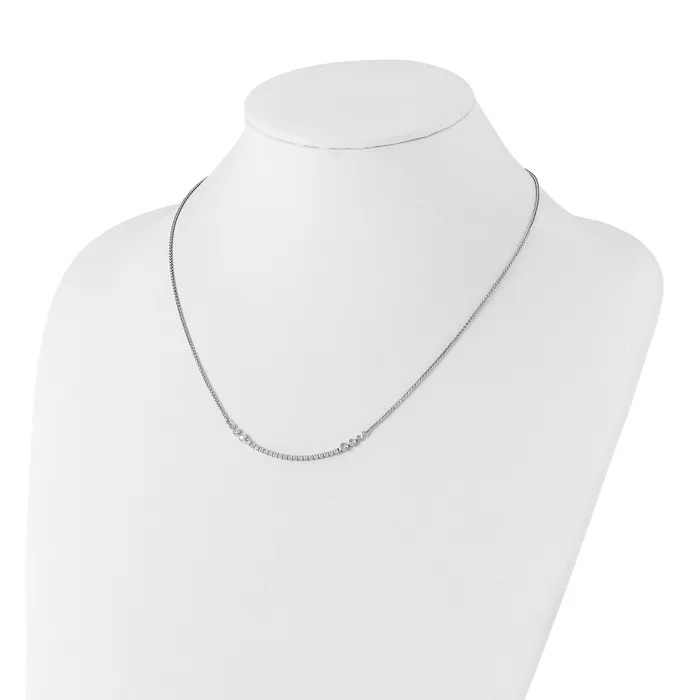 Goldia Necklaces 14k White Gold 58 Ct Lab Grown Diamond VSSI G Adjustable up to 24 inch Tennis Style Bolo Necklace
