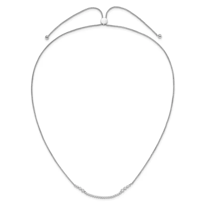 Goldia Necklaces 14k White Gold 58 Ct Lab Grown Diamond VSSI G Adjustable up to 24 inch Tennis Style Bolo Necklace