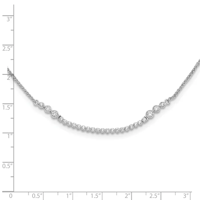 Goldia Necklaces 14k White Gold 58 Ct Lab Grown Diamond VSSI G Adjustable up to 24 inch Tennis Style Bolo Necklace
