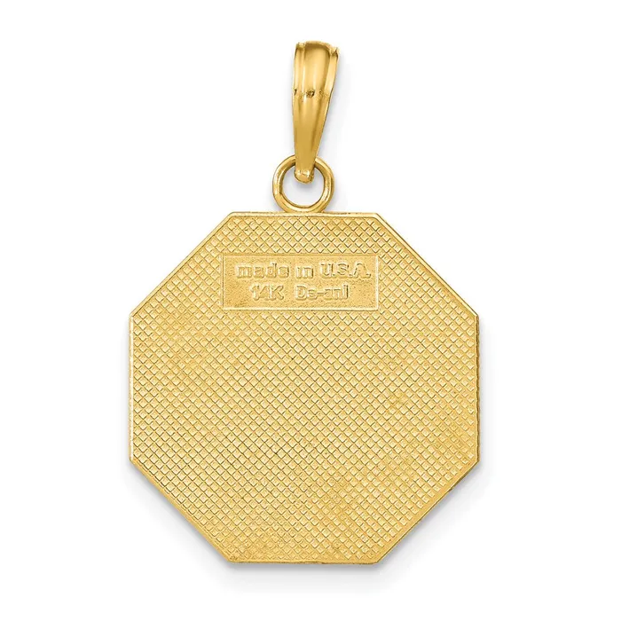 Goldia Necklaces 14k Yellow Gold Polished ILL NEVER STOP LOVING YOU Stopsign Pendant