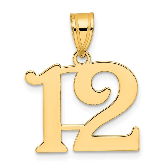 Goldia Necklaces 14k Yellow Gold Polished Number 12 Pendant