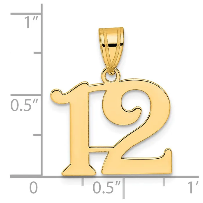Goldia Necklaces 14k Yellow Gold Polished Number 12 Pendant