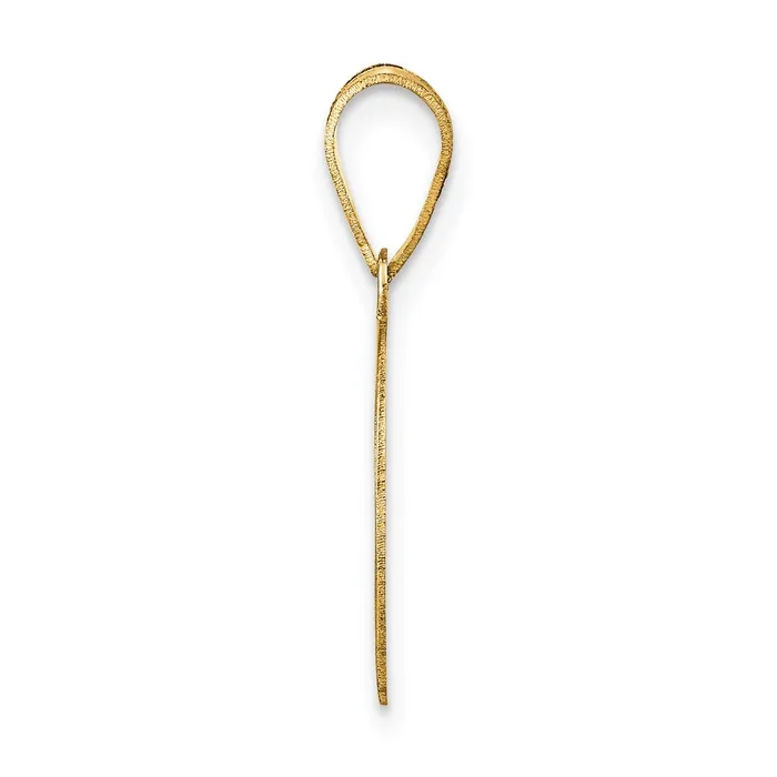 Goldia Necklaces 14k Yellow Gold Polished Number 4 Black Enamel Oval Pendant