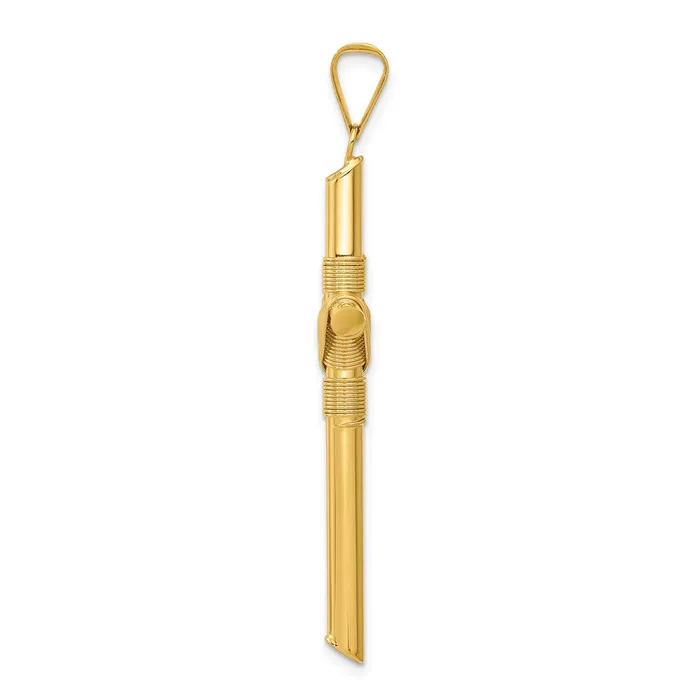 Goldia Necklaces 14k Yellow Gold Polished wCenter Wrap Tube Cross Pendant