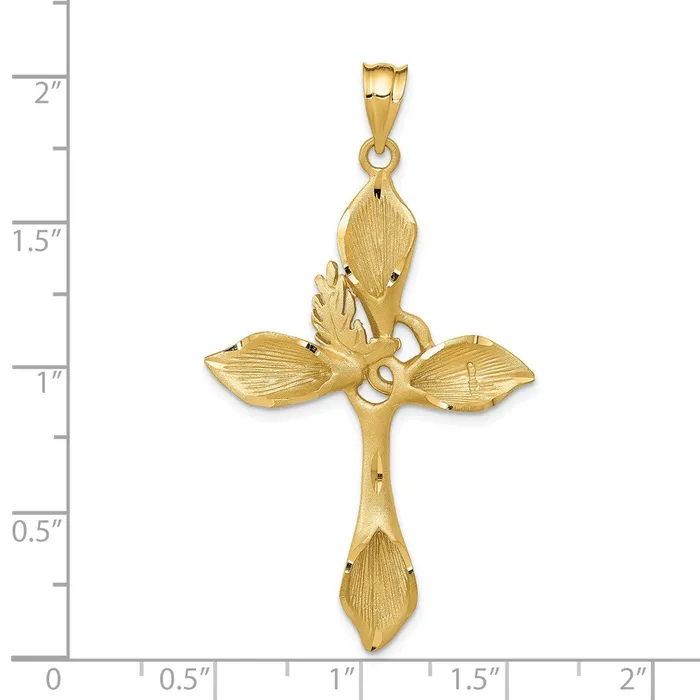 Goldia Necklaces 14k Yellow Gold Satin Passion Cross Pendant
