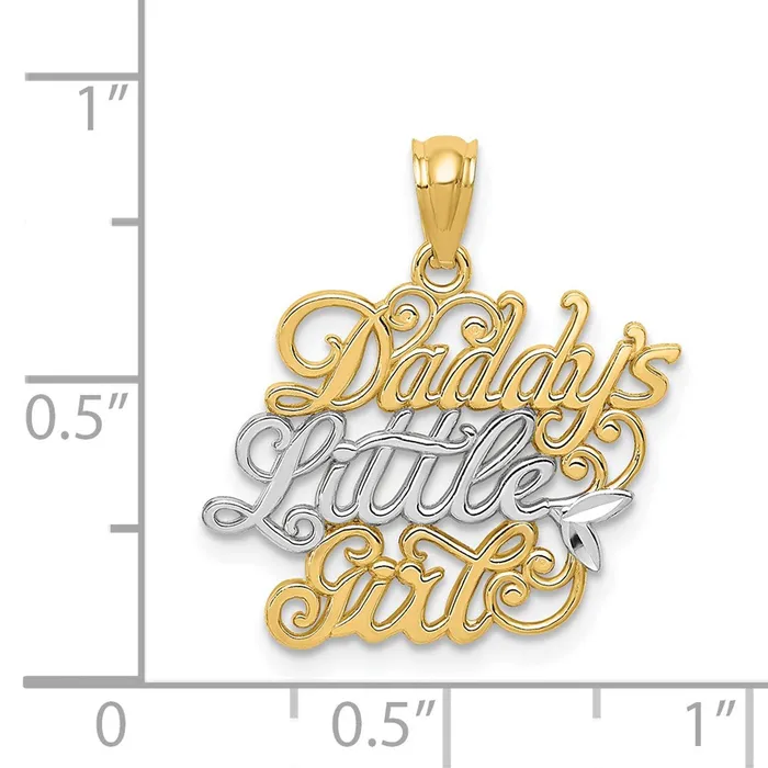 Goldia Necklaces 14k Yellow Rhodium Gold and Rhodium DADDYS LITTLE GIRL Pendant