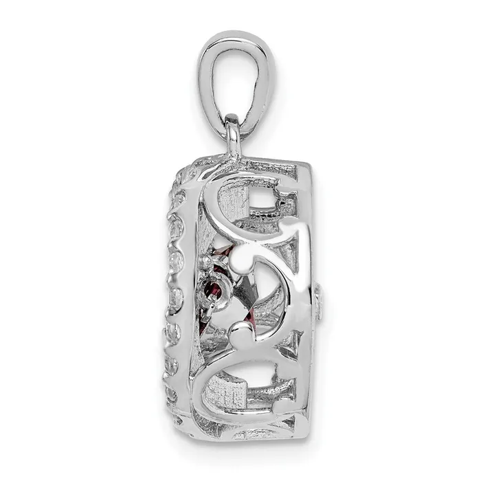 Goldia Necklaces Sterling Silver White Topaz u0026 Vibrant Rhodolite Garnet Circle Pendant