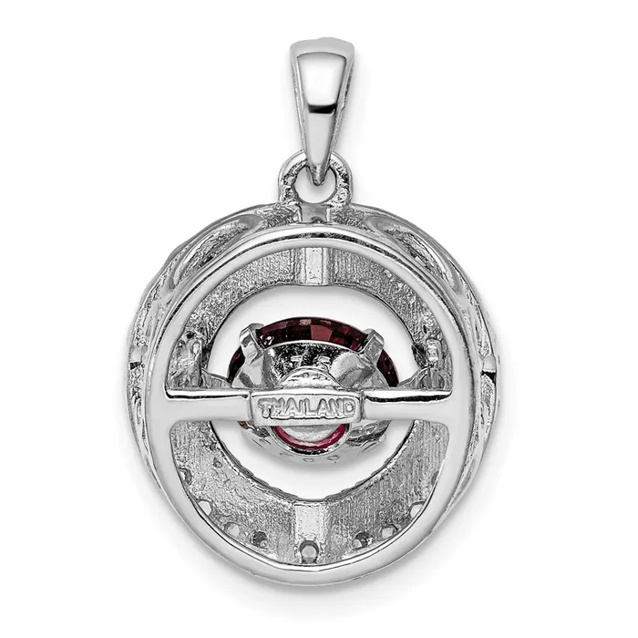 Goldia Necklaces Sterling Silver White Topaz u0026 Vibrant Rhodolite Garnet Circle Pendant