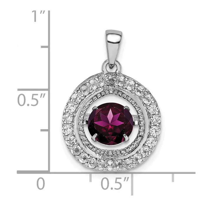 Goldia Necklaces Sterling Silver White Topaz u0026 Vibrant Rhodolite Garnet Circle Pendant