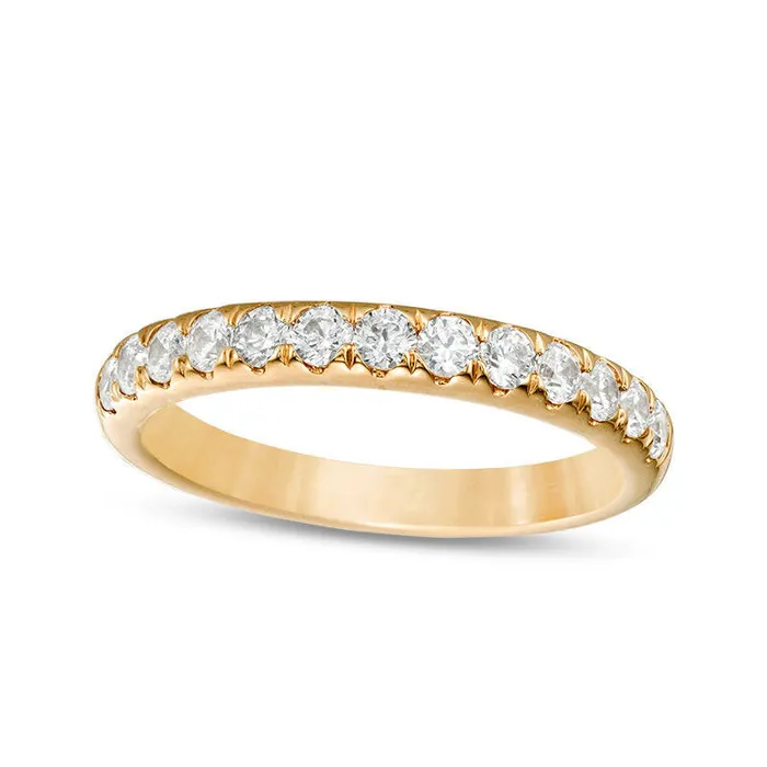 Goldia PreStyled Sets 063 CT TW Natural Diamond Anniversary Band in Solid 18K Gold ISI2